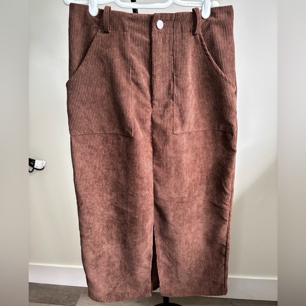 SHEIN Chocolate Corduroy Skirt